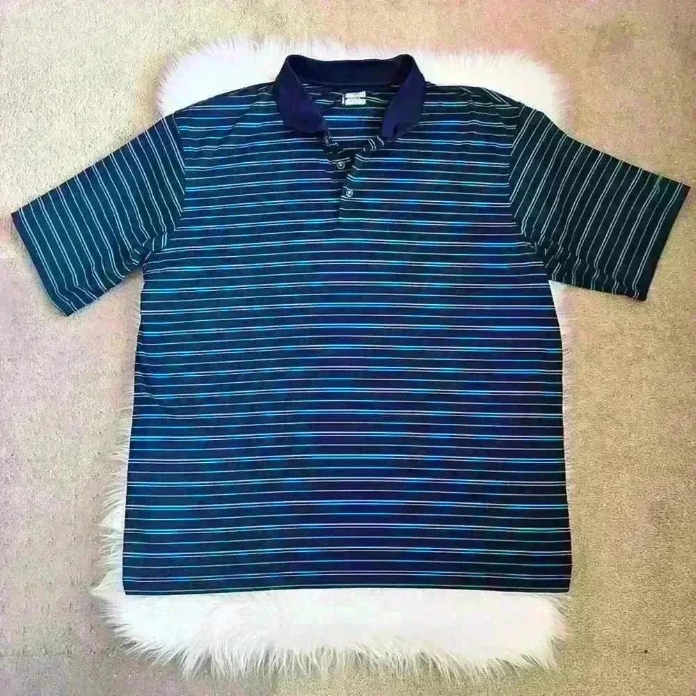 Men’s Slazenger Golf Polo XXL Blue Shades Stripe